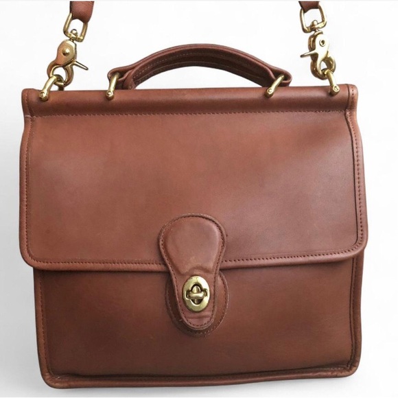 Coach Handbags - Vintage Authentic Leather Coach Willis Satchel Shoulder Bag #9927 Crossbody Tan